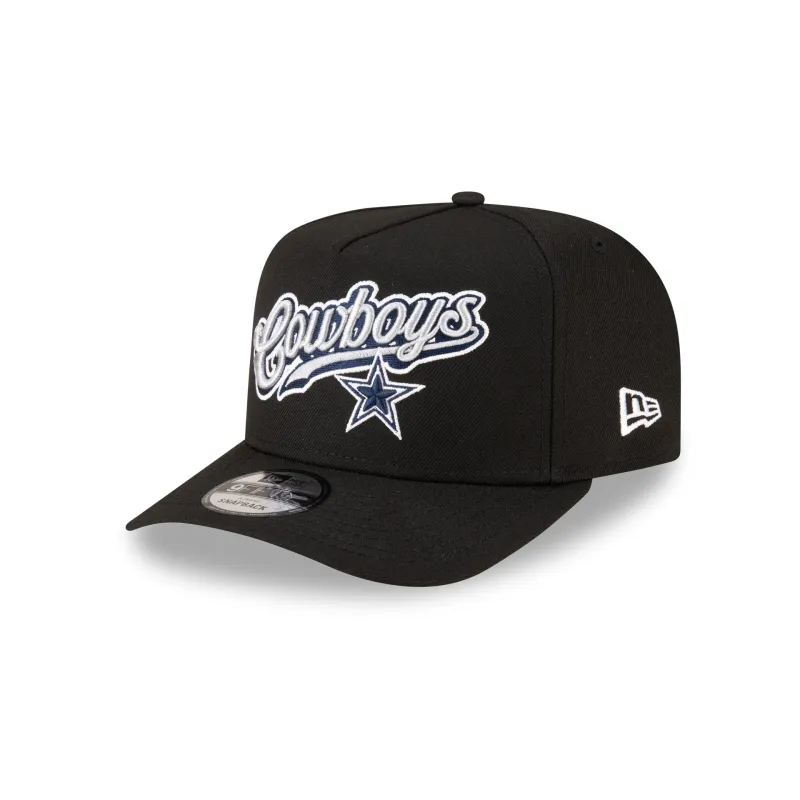Born x Raised x Dallas Cowboys Script Black 9FIFTY A-Frame Snapback Hat sold by New Era