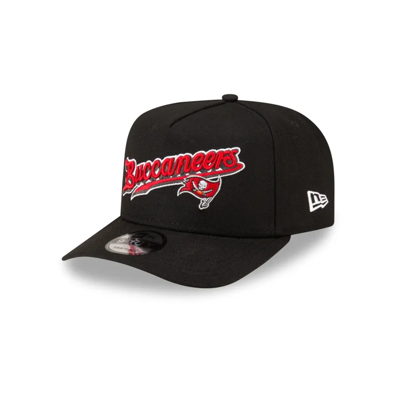 Born x Raised x Tampa Bay Buccaneers Script Black 9FIFTY A-Frame Snapback Hat sold by New Era