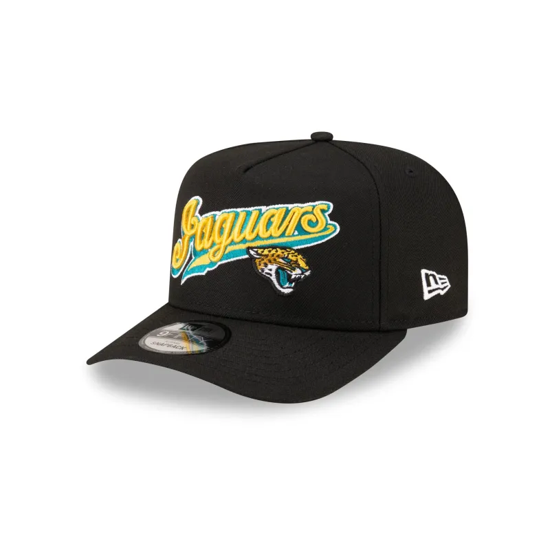 Born x Raised x Jacksonville Jaguars Script Black 9FIFTY A-Frame Snapback Hat sold by New Era