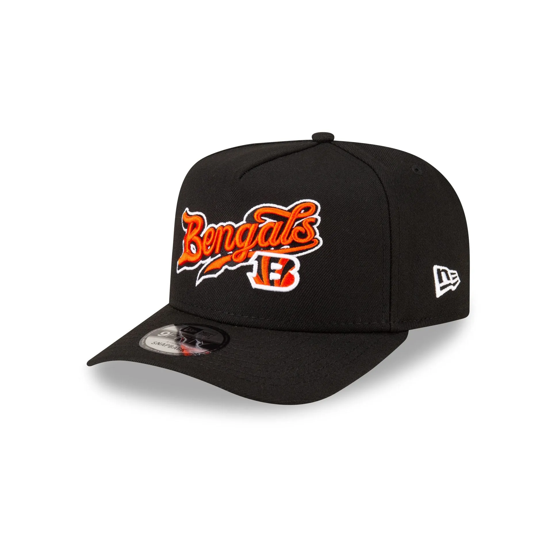 Born x Raised x Cincinnati Bengals Script Black 9FIFTY A-Frame Snapback Hat sold by New Era