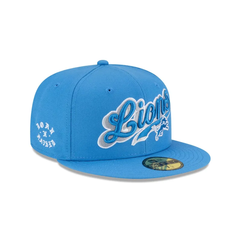Born x Raised x Detroit Lions Script 59FIFTY Fitted Hat sold by New Era