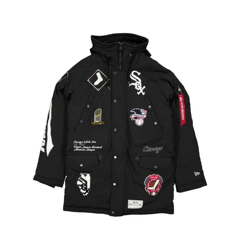 Alpha Industries x Chicago White Sox Black N-3B Parka Jacket sold by New Era