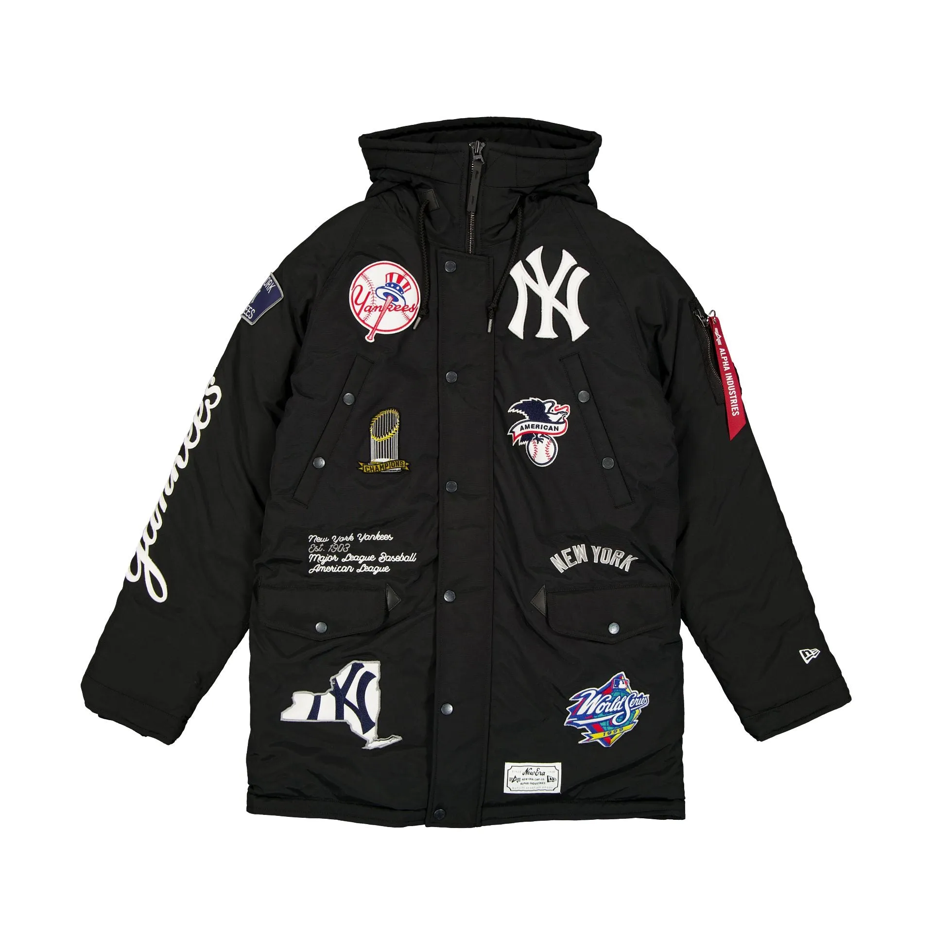 Alpha Industries x New York Yankees Black N-3B Parka Jacket sold by New Era