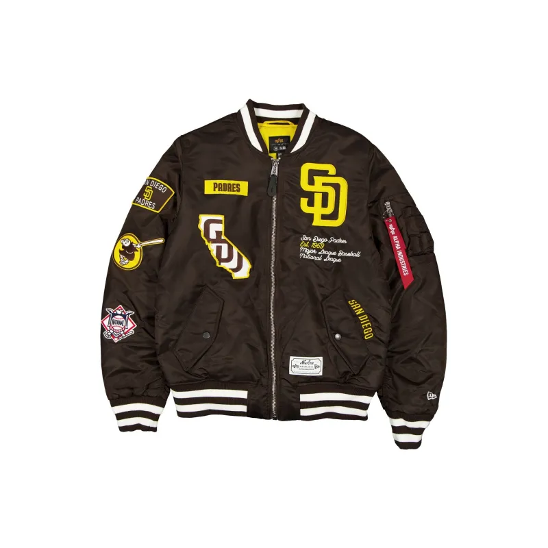 Alpha Industries x San Diego Padres Brown MA-1 Bomber Jacket sold by New Era