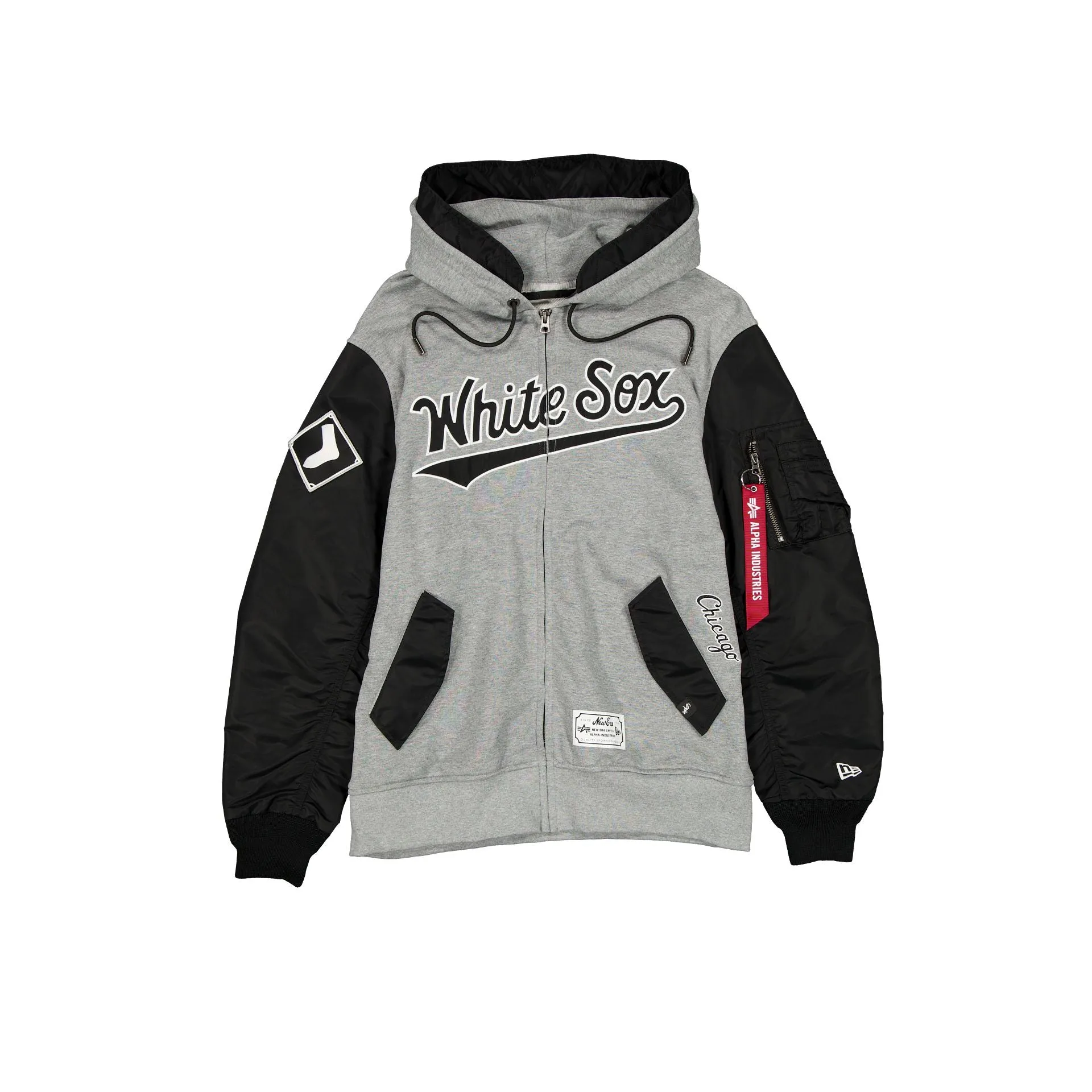 Alpha Industries x Chicago White Sox Gray MA-1 Full Zip Fleece Jacket sold by New Era