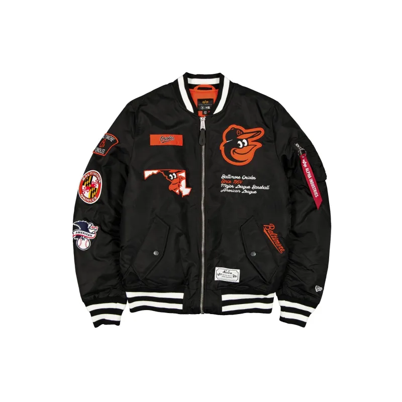 Alpha Industries x Baltimore Orioles Black MA-1 Bomber Jacket sold by New Era