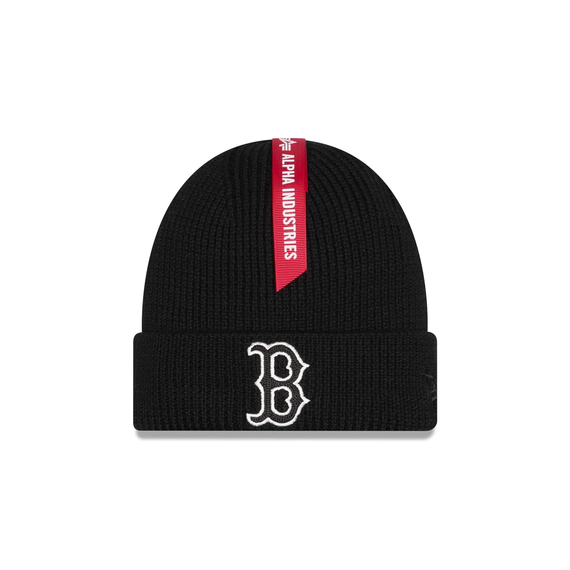 Alpha Industries x Boston Red Sox Black Cuff Knit Hat sold by New Era