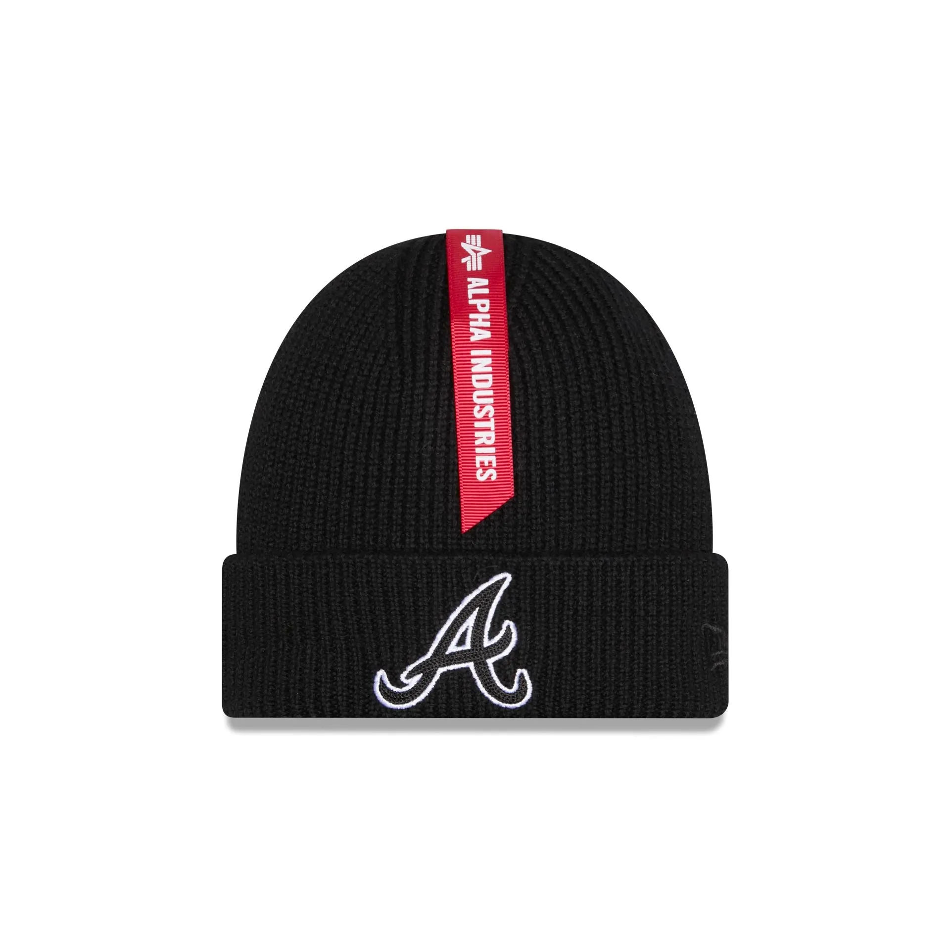Alpha Industries x Atlanta Braves Black Cuff Knit Hat sold by New Era