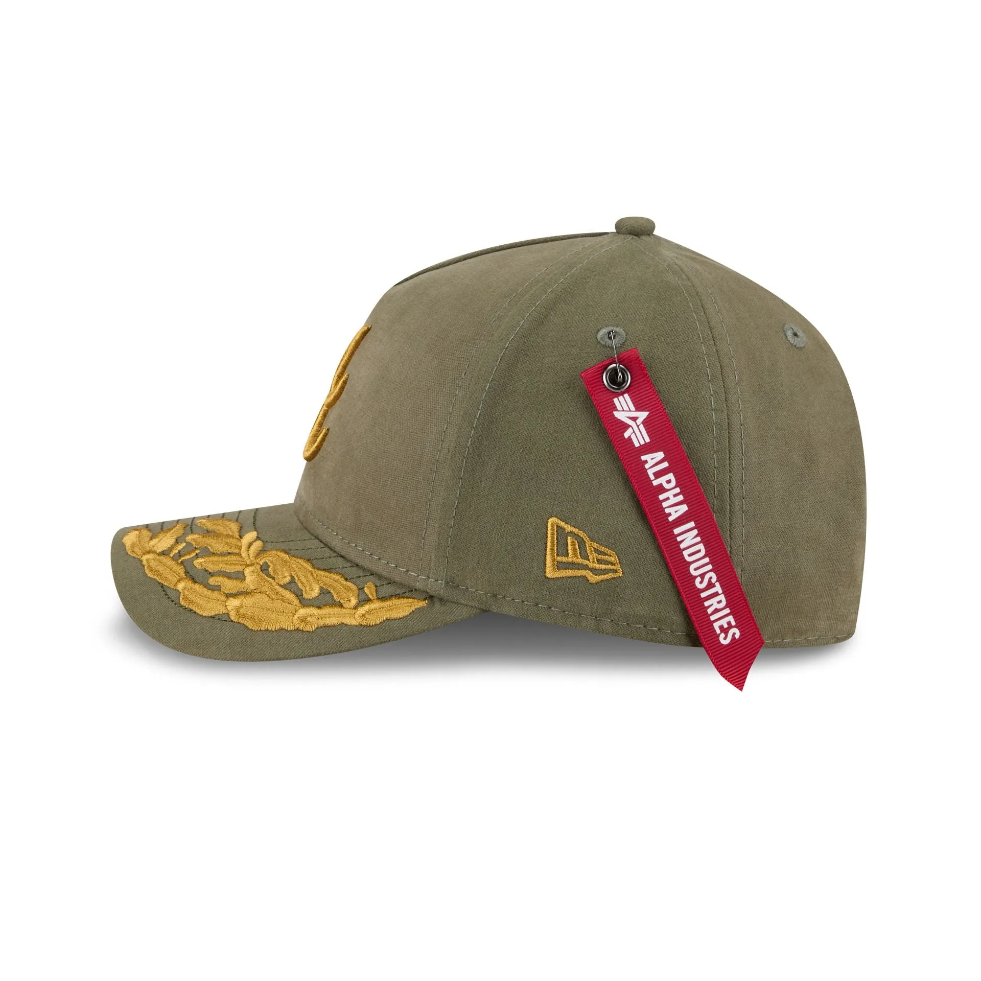 Alpha Industries x Atlanta Braves Olive Green 9FORTY M-Crown A-Frame Snapback Hat sold by New Era product image thumbnail 4
