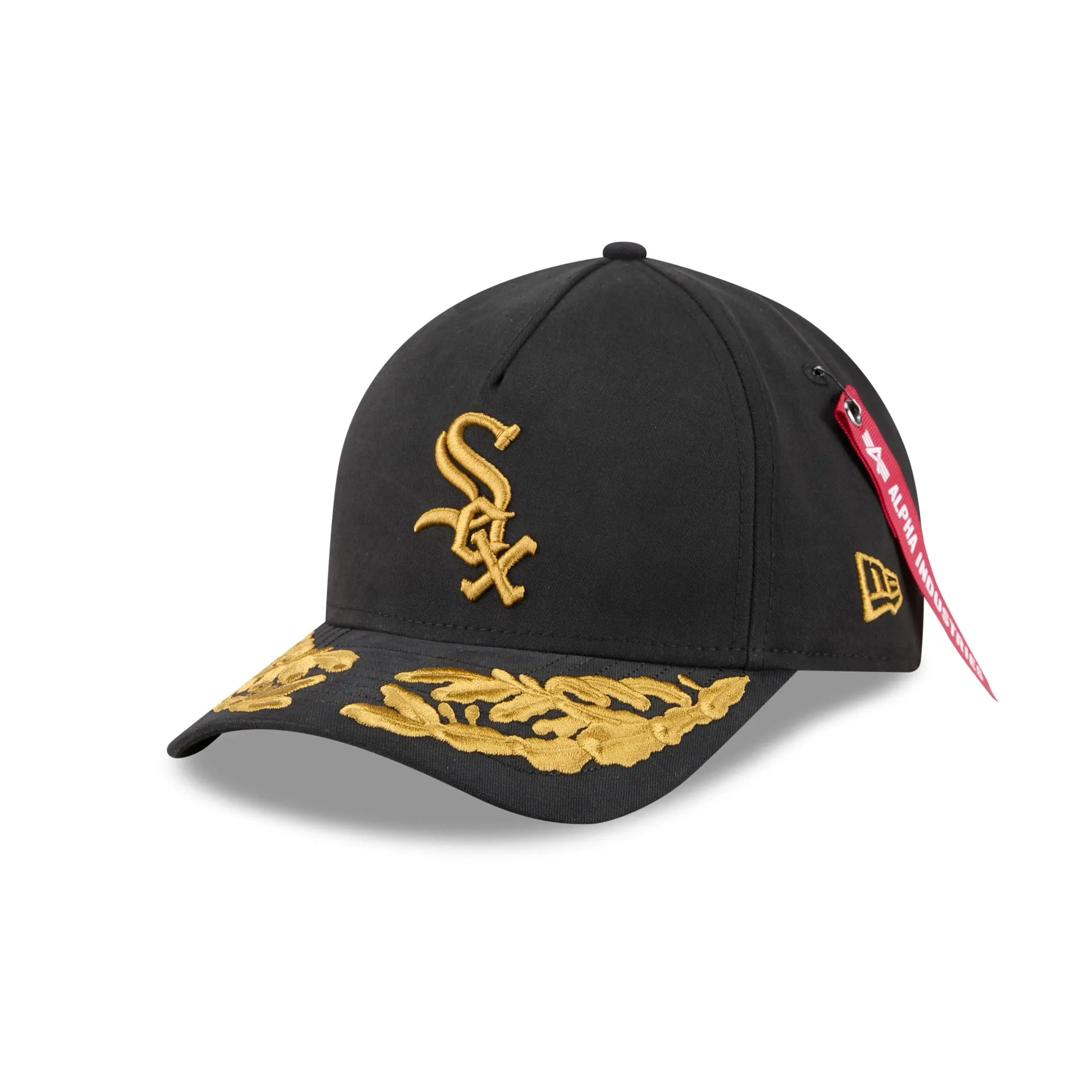 Alpha Industries x Chicago White Sox Black 9FORTY M-Crown A-Frame Snapback Hat sold by New Era
