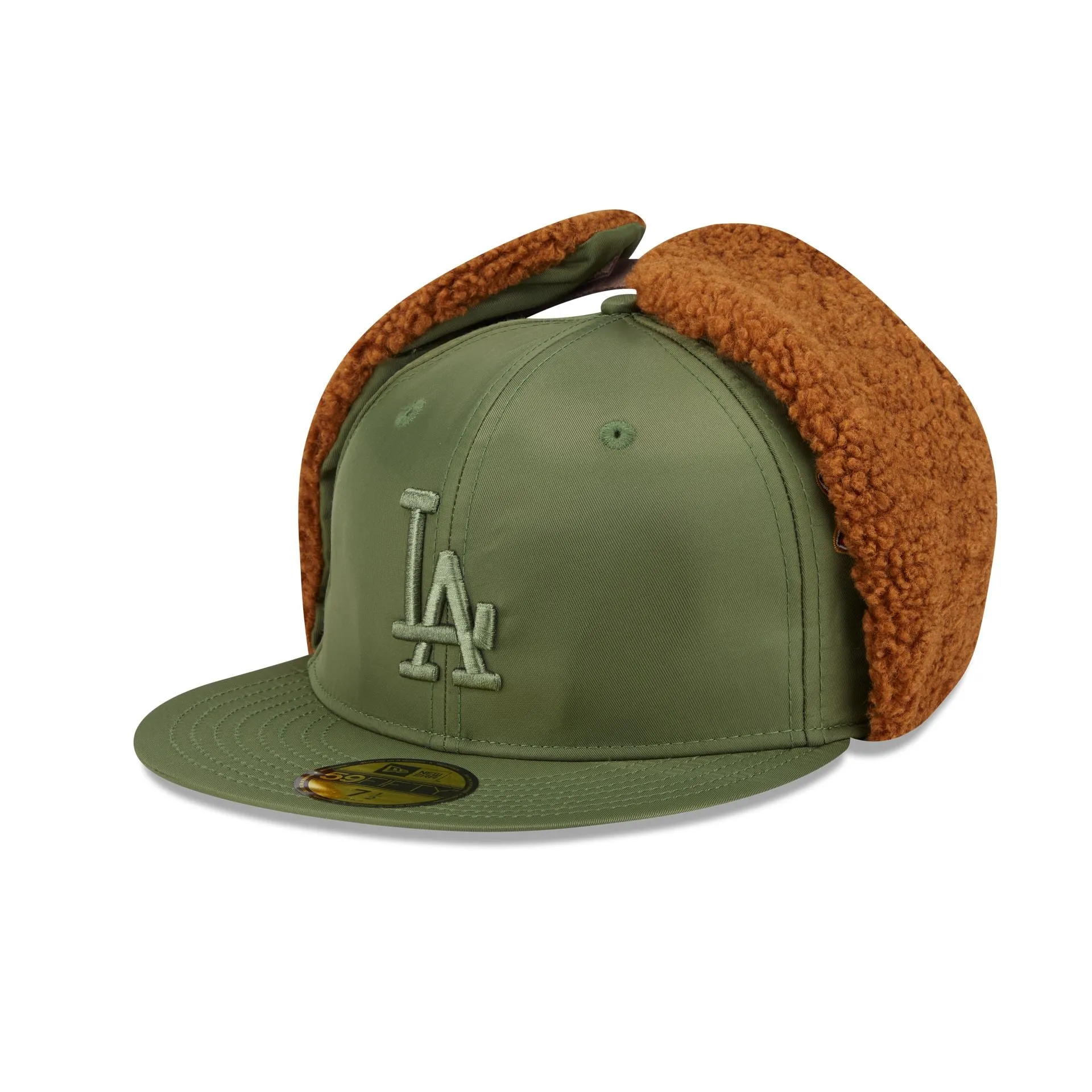Alpha Industries x Los Angeles Dodgers Olive Green Dog Ear 59FIFTY Fitted Hat sold by New Era