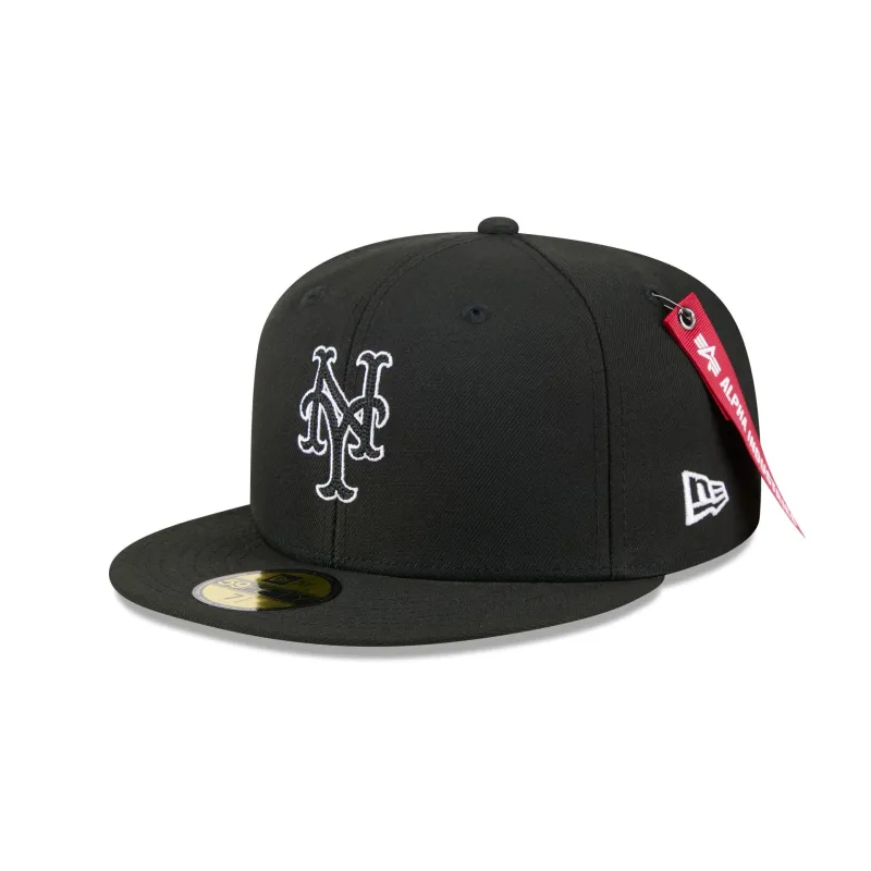 Alpha Industries x New York Mets Black 59FIFTY Fitted Hat sold by New Era