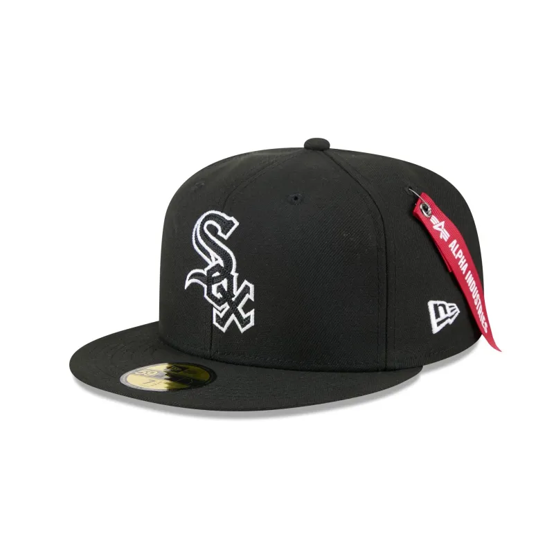 Alpha Industries x Chicago White Sox Black 59FIFTY Fitted Hat sold by New Era