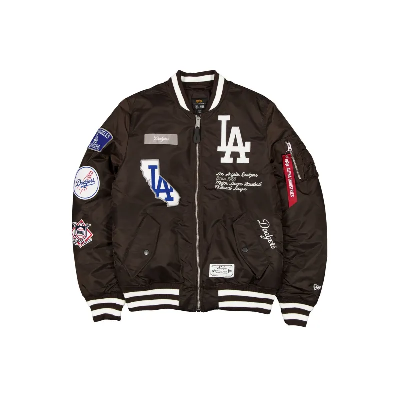 Alpha Industries x Los Angeles Dodgers Brown MA-1 Bomber Jacket sold by New Era
