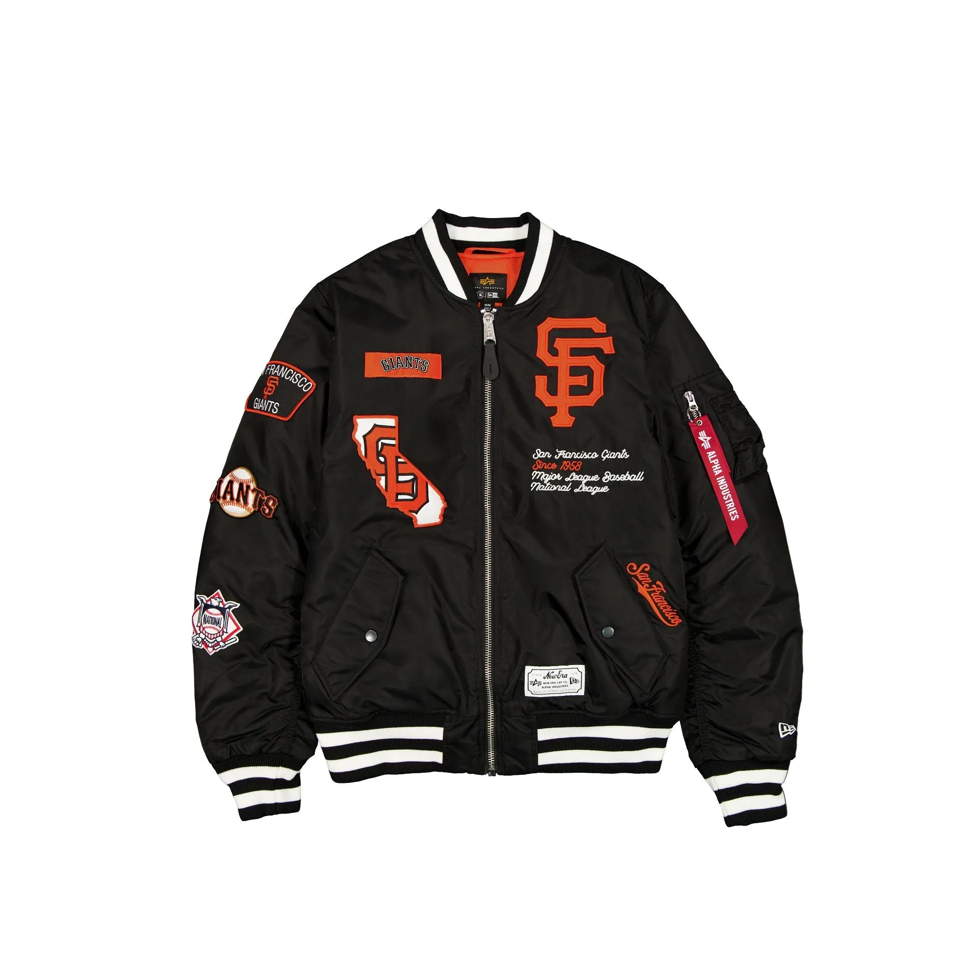 Alpha Industries x San Francisco Giants Black MA-1 Bomber Jacket sold by New Era