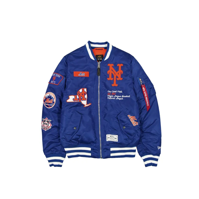 Alpha Industries x New York Mets Blue MA-1 Bomber Jacket sold by New Era