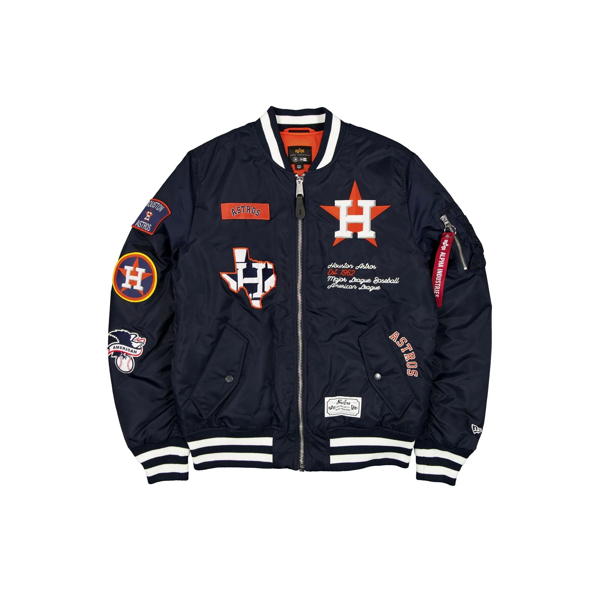 Alpha Industries x Houston Astros Navy MA-1 Bomber Jacket sold by New Era