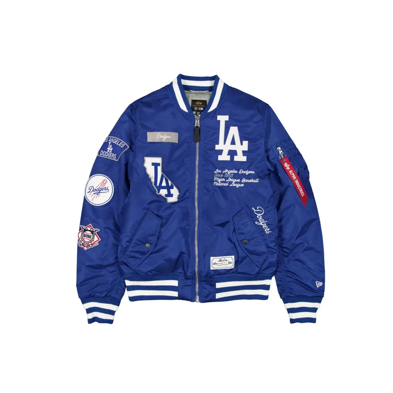 Alpha Industries x Los Angeles Dodgers Blue MA-1 Bomber Jacket sold by New Era