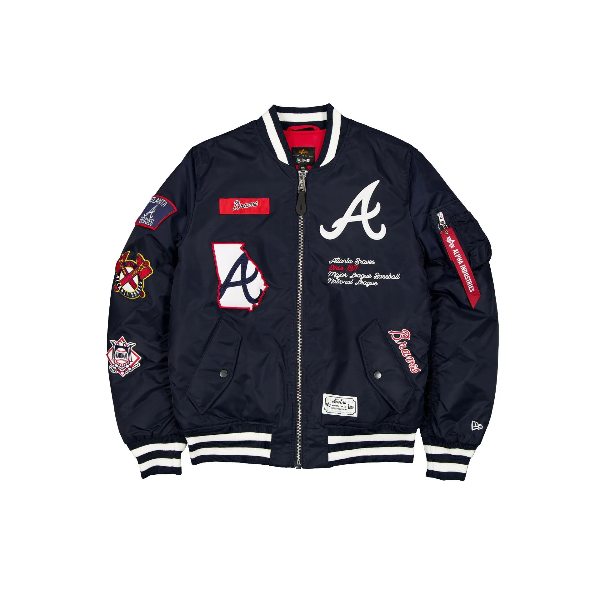 Alpha Industries x Atlanta Braves Navy MA-1 Bomber Jacket sold by New Era