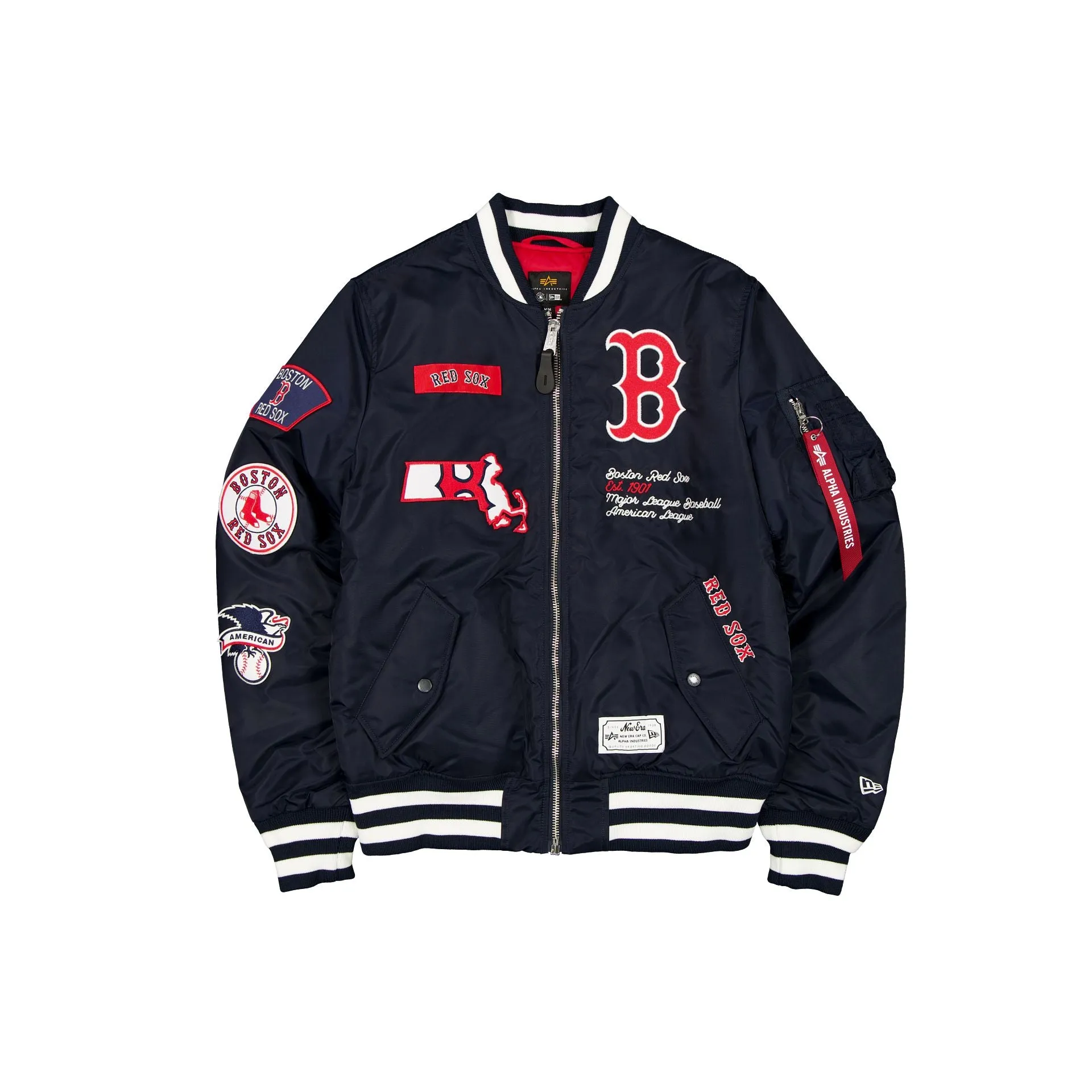 Alpha Industries x Boston Red Sox Navy MA-1 Bomber Jacket sold by New Era