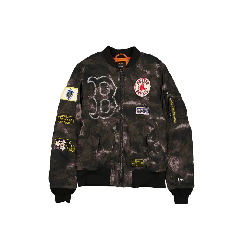 Alpha Industries x Boston Red Sox Black Camo MA-1 Bomber Jacket sold by New Era