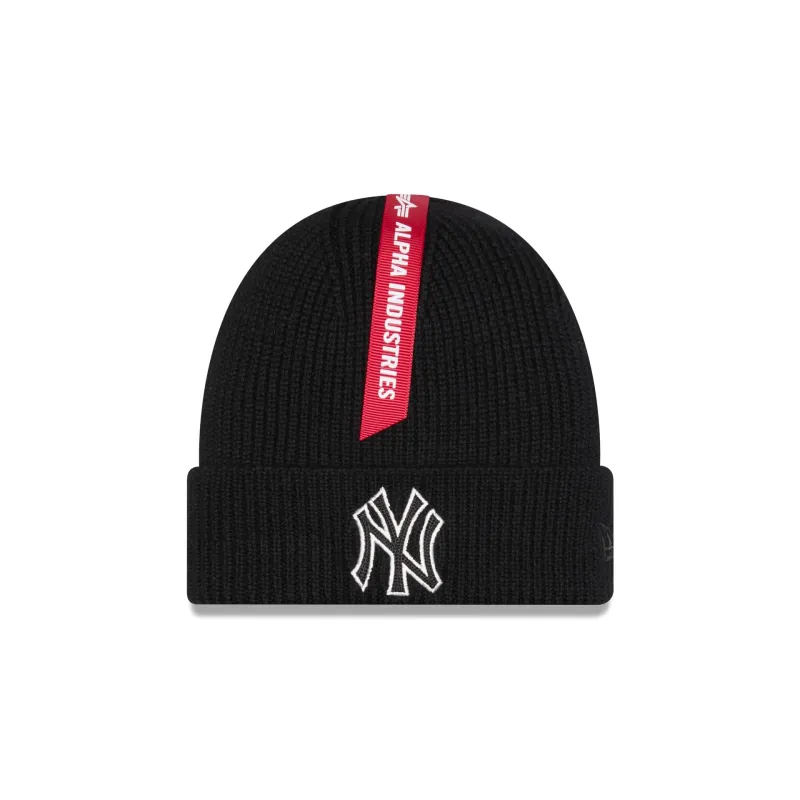 Alpha Industries x New York Yankees Black Cuff Knit Hat sold by New Era