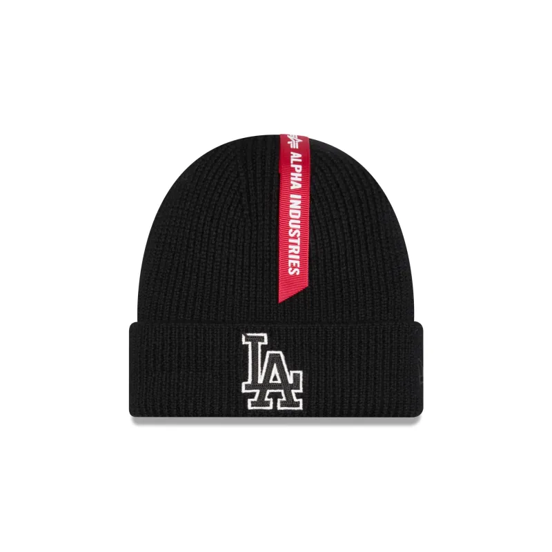 Alpha Industries x Los Angeles Dodgers Black Cuff Knit Hat sold by New Era
