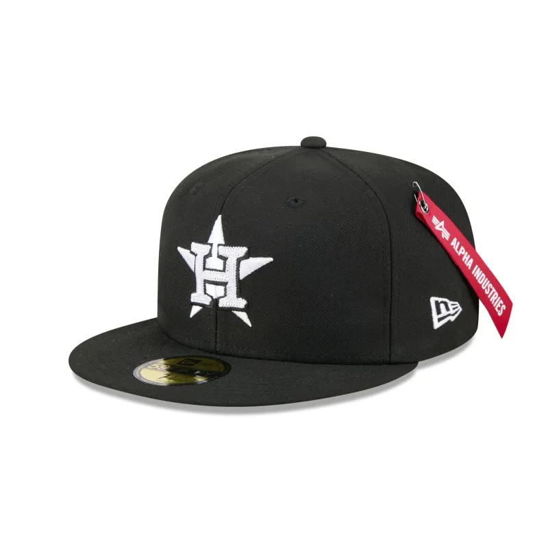 Alpha Industries x Houston Astros Black 59FIFTY Fitted Hat sold by New Era