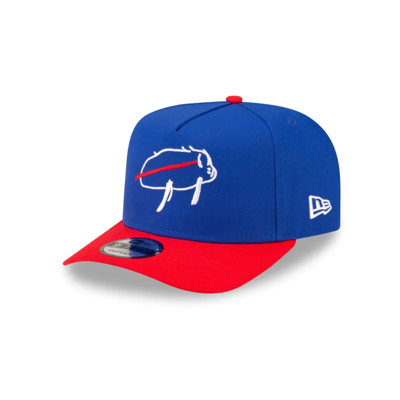 Buffalo Bills Billustration Red 9FIFTY A-Frame Snapback Hat sold by New Era