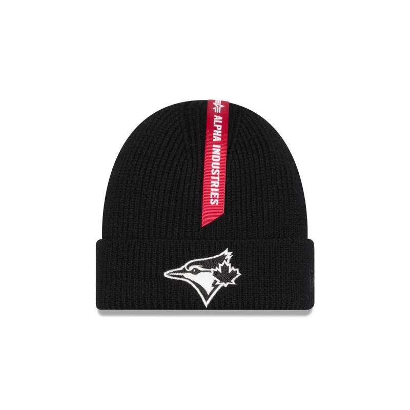 Alpha Industries x Toronto Blue Jays Black Cuff Knit Hat sold by New Era