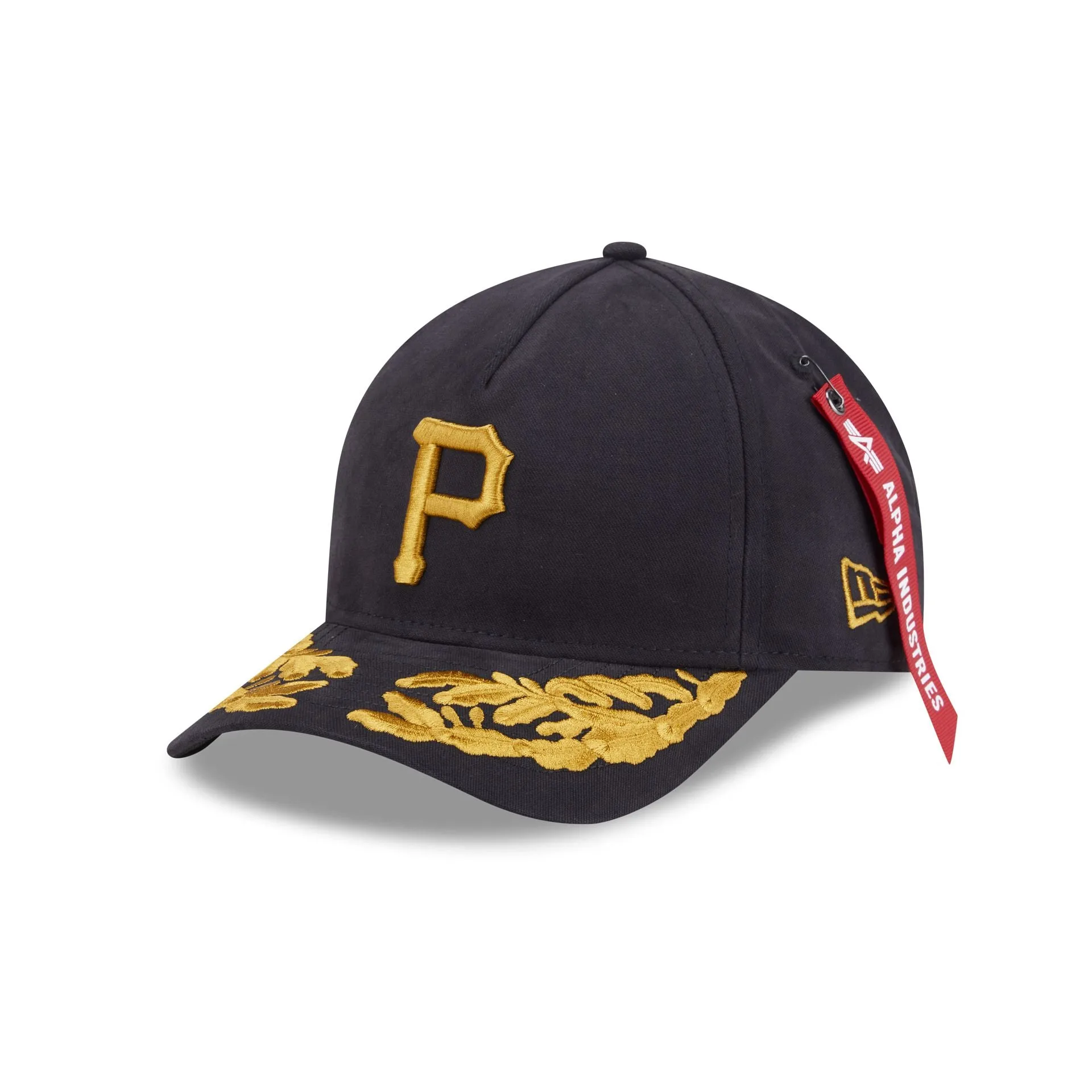 Alpha Industries x Pittsburgh Pirates Black 9FORTY M-Crown A-Frame Snapback Hat sold by New Era
