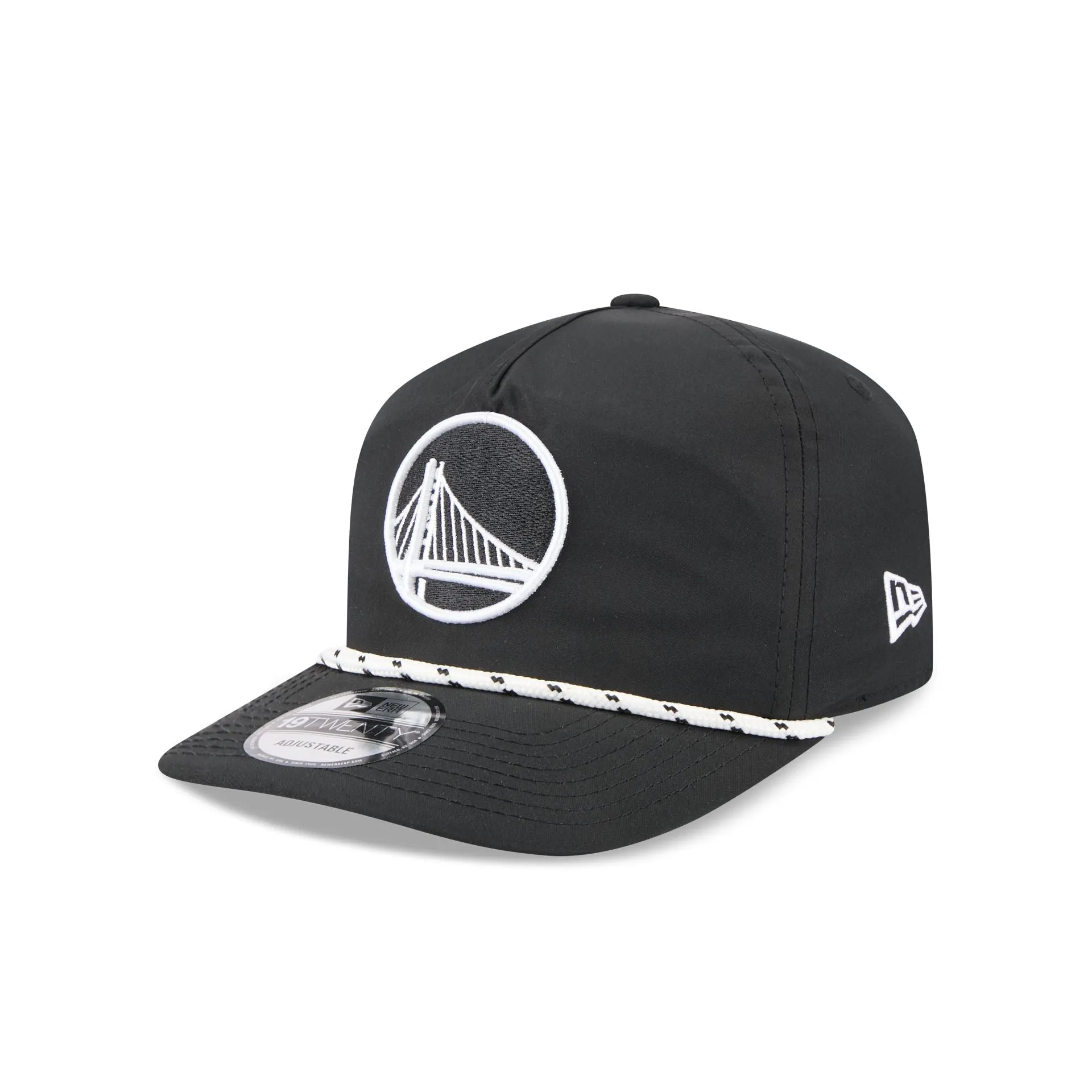 Golden State Warriors Black and White Rope 19TWENTY Snapback Hat sold by New Era