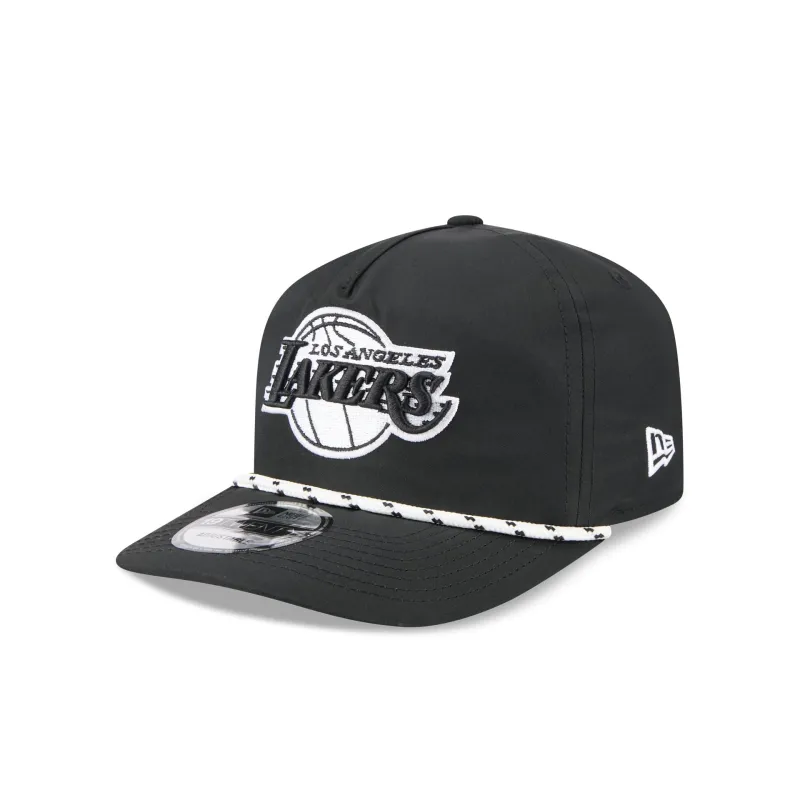 Los Angeles Lakers Black and White Rope 19TWENTY Snapback Hat sold by New Era