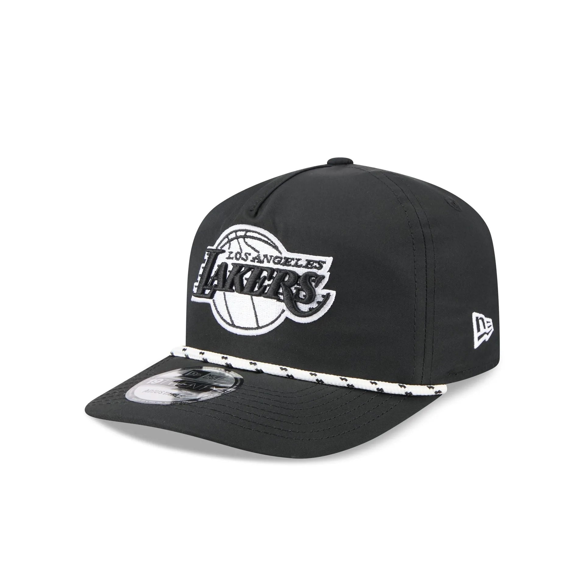 Los Angeles Lakers Black and White Rope 19TWENTY Snapback Hat sold by New Era