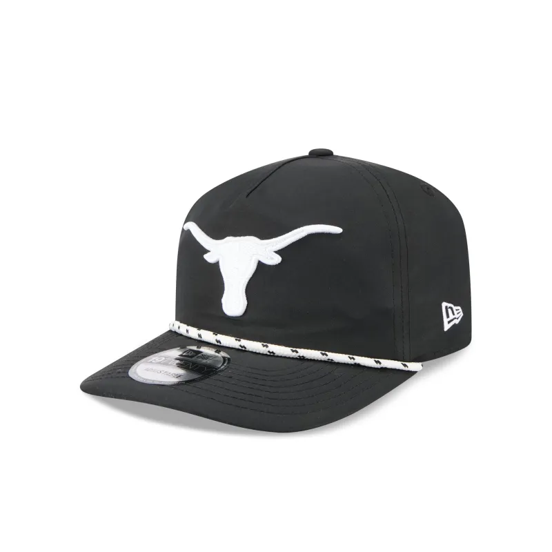 Texas Longhorns Black and White Rope 19TWENTY Snapback Hat sold by New Era
