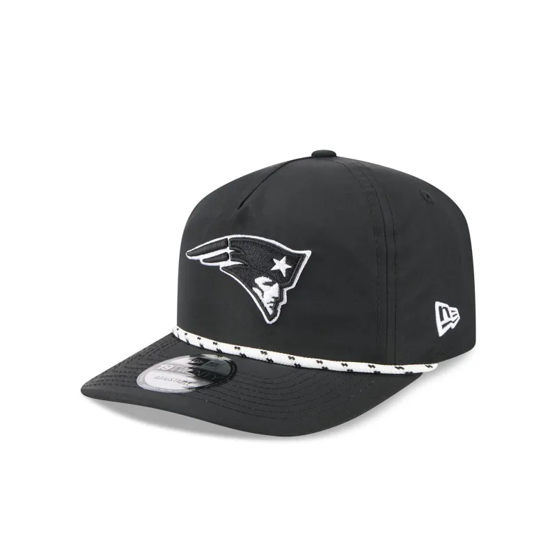 New England Patriots Black and White Rope 19TWENTY Snapback Hat sold by New Era