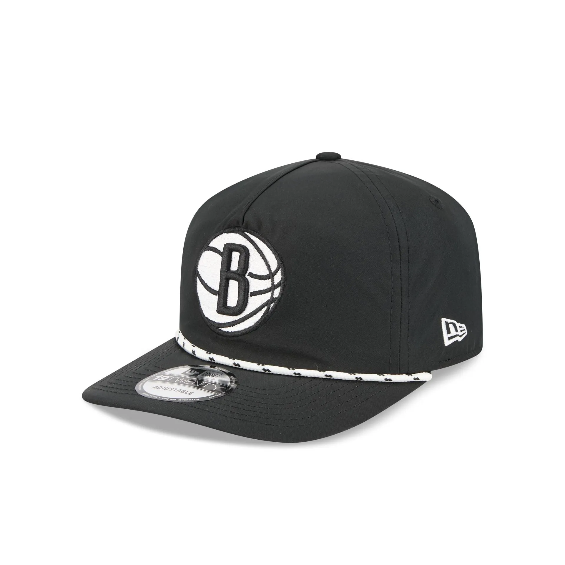 Brooklyn Nets Black and White Rope 19TWENTY Snapback Hat sold by New Era