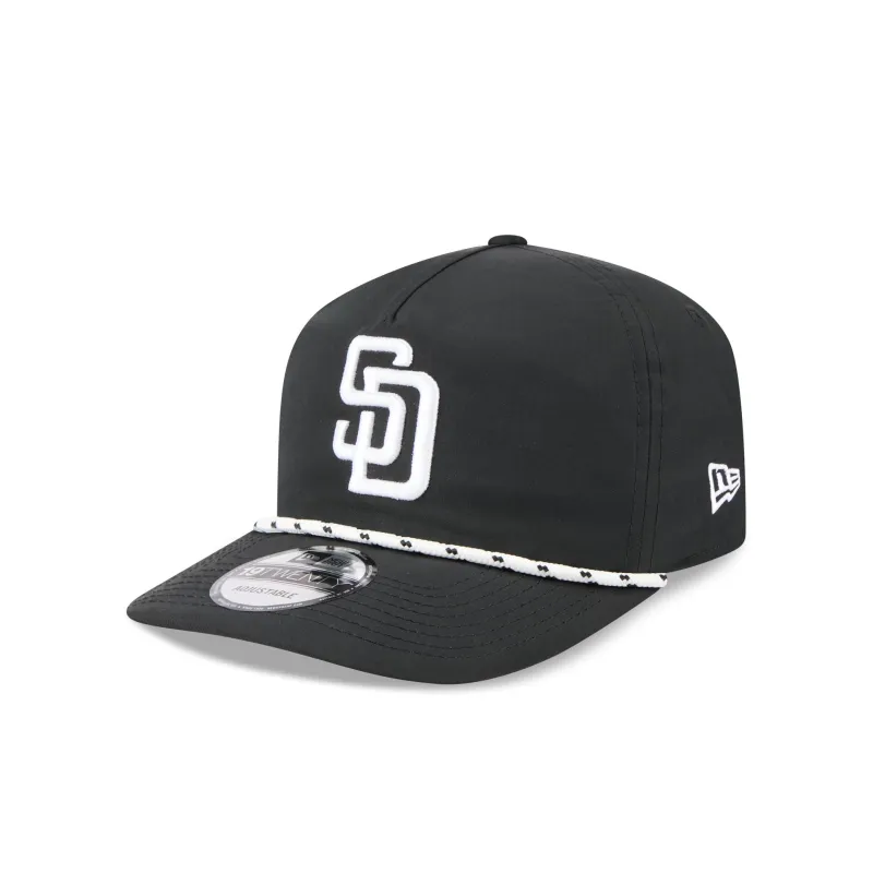 San Diego Padres Black and White Rope 19TWENTY Snapback Hat sold by New Era