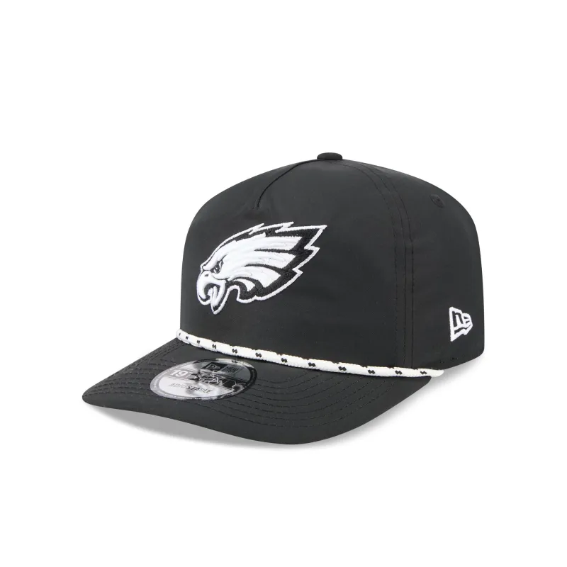 Philadelphia Eagles Black and White Rope 19TWENTY Snapback Hat sold by New Era