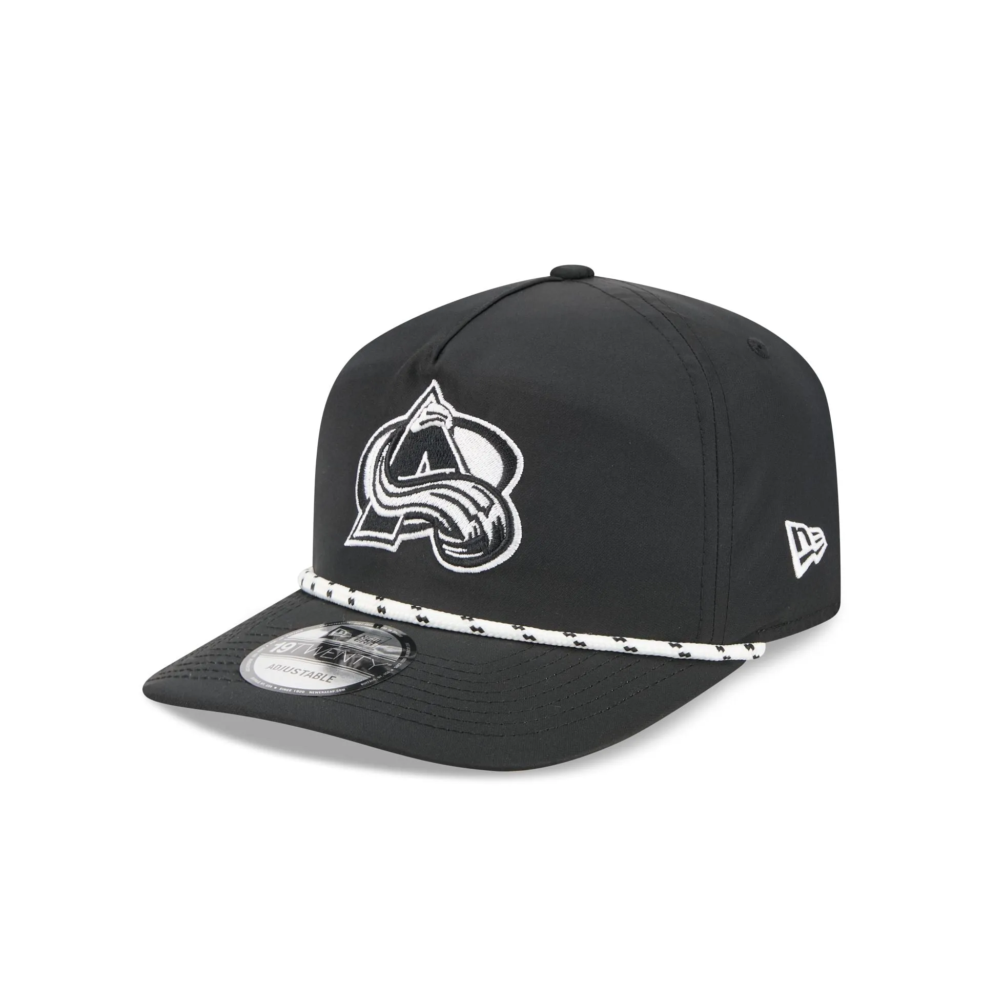 Colorado Avalanche Black and White Rope 19TWENTY Snapback Hat sold by New Era
