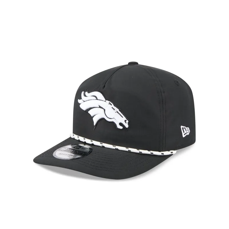Denver Broncos Black and White Rope 19TWENTY Snapback Hat sold by New Era