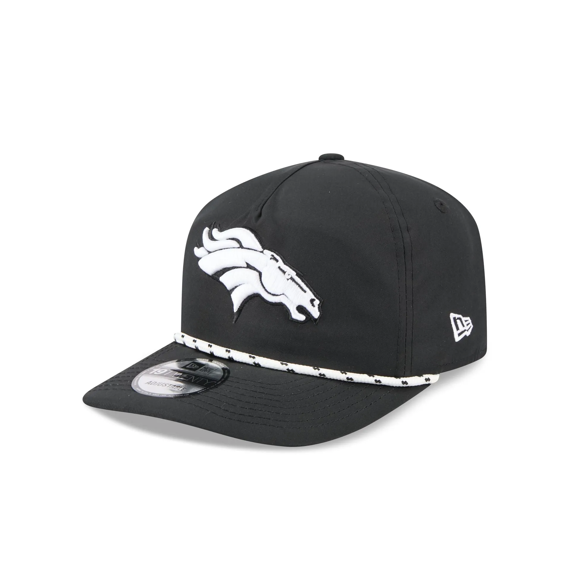 Denver Broncos Black and White Rope 19TWENTY Snapback Hat sold by New Era