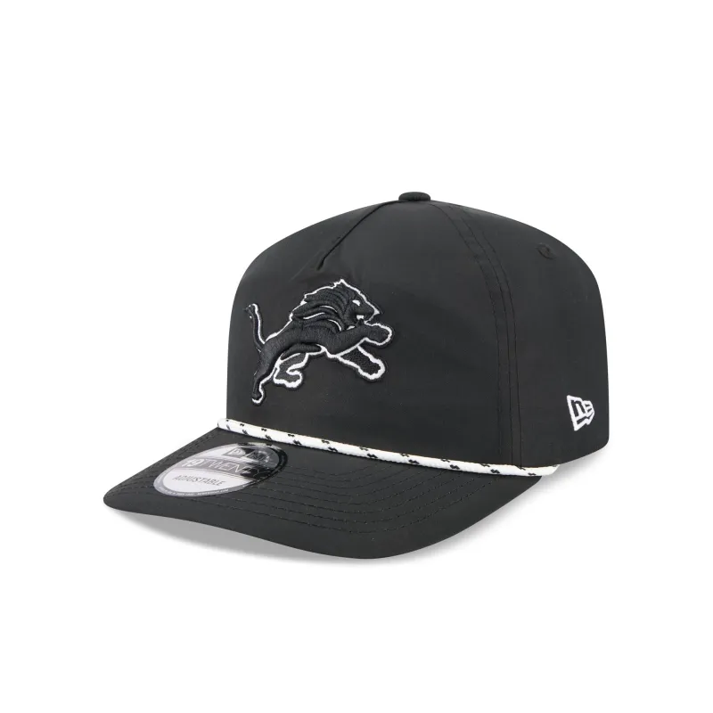 Detroit Lions Black and White Rope 19TWENTY Snapback Hat sold by New Era