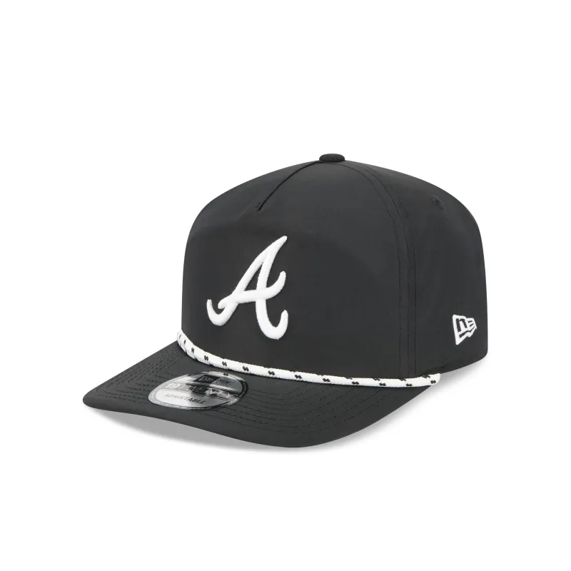 Atlanta Braves Black and White Rope 19TWENTY Snapback Hat sold by New Era
