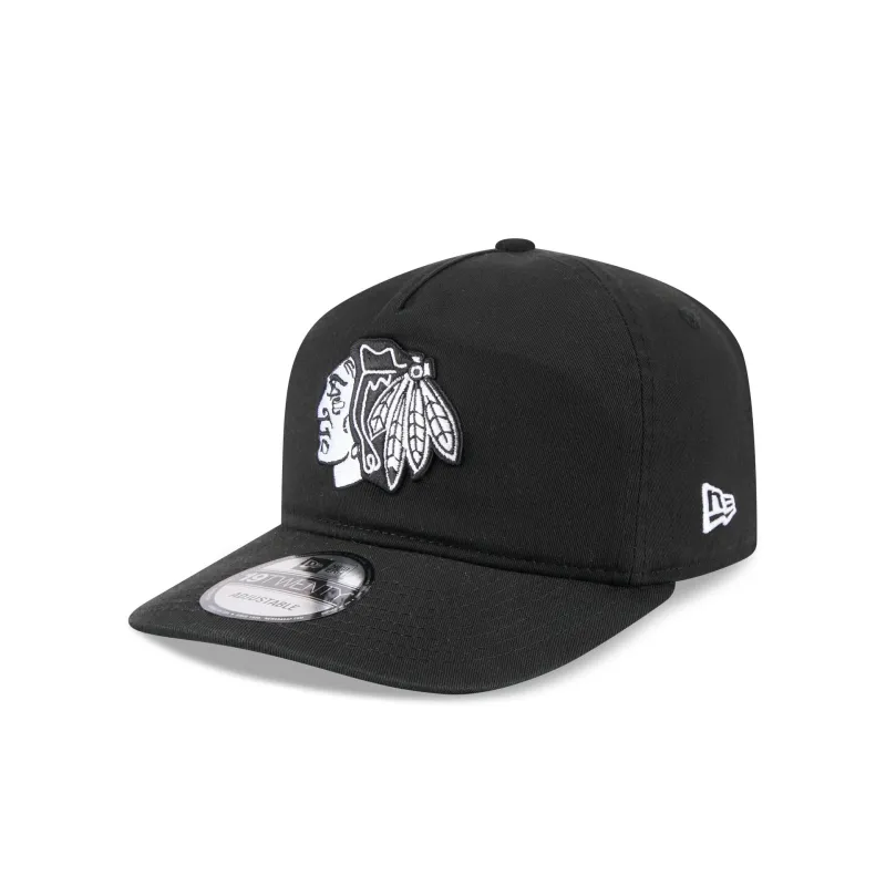 Chicago Blackhawks Black and White 19TWENTY Snapback Hat sold by New Era