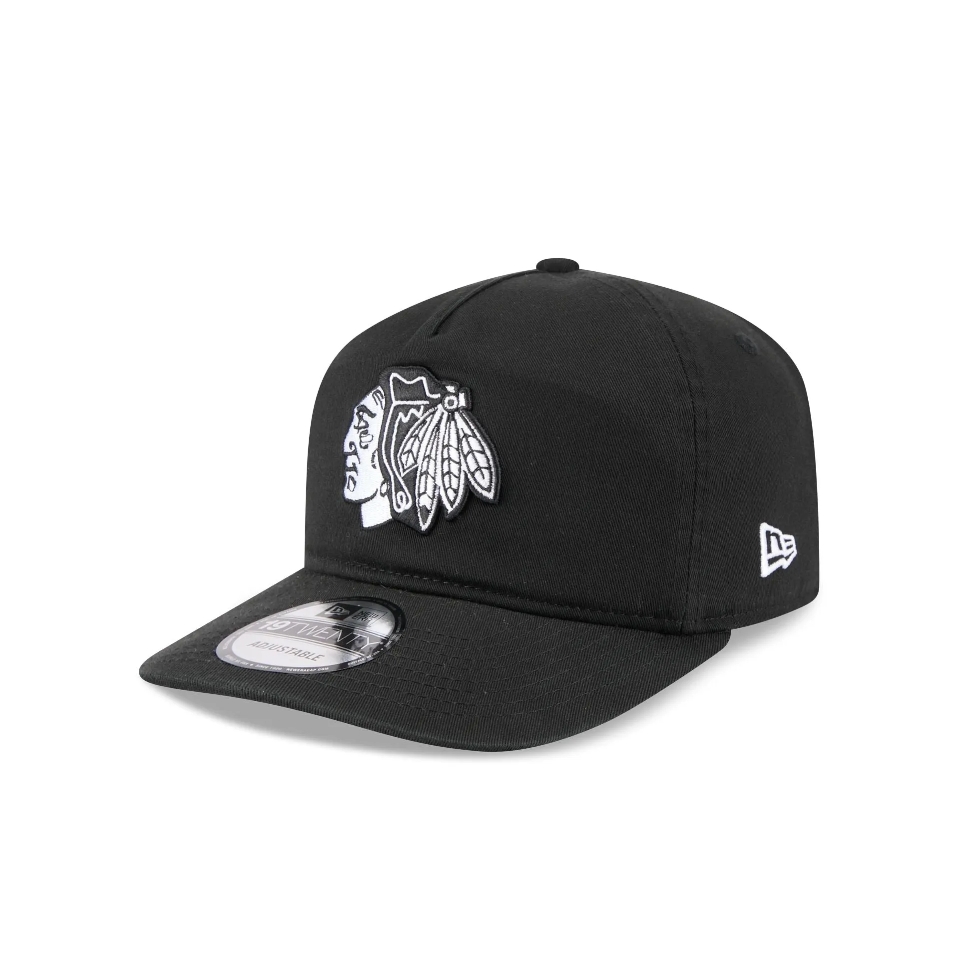Chicago Blackhawks Black and White 19TWENTY Snapback Hat sold by New Era