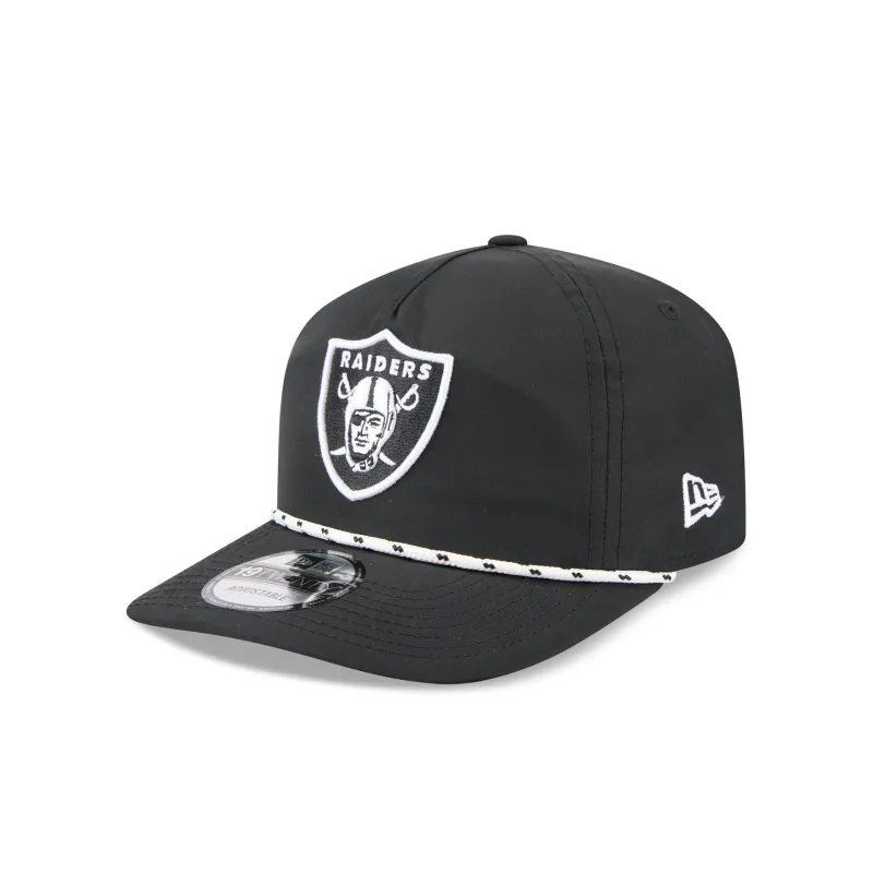 Las Vegas Raiders Black and White Rope 19TWENTY Snapback Hat sold by New Era