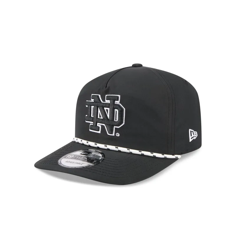 Notre Dame Fighting Irish Black and White Rope 19TWENTY Snapback Hat sold by New Era
