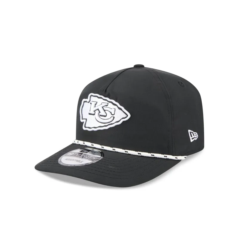 Kansas City Chiefs Black and White Rope 19TWENTY Snapback Hat sold by New Era
