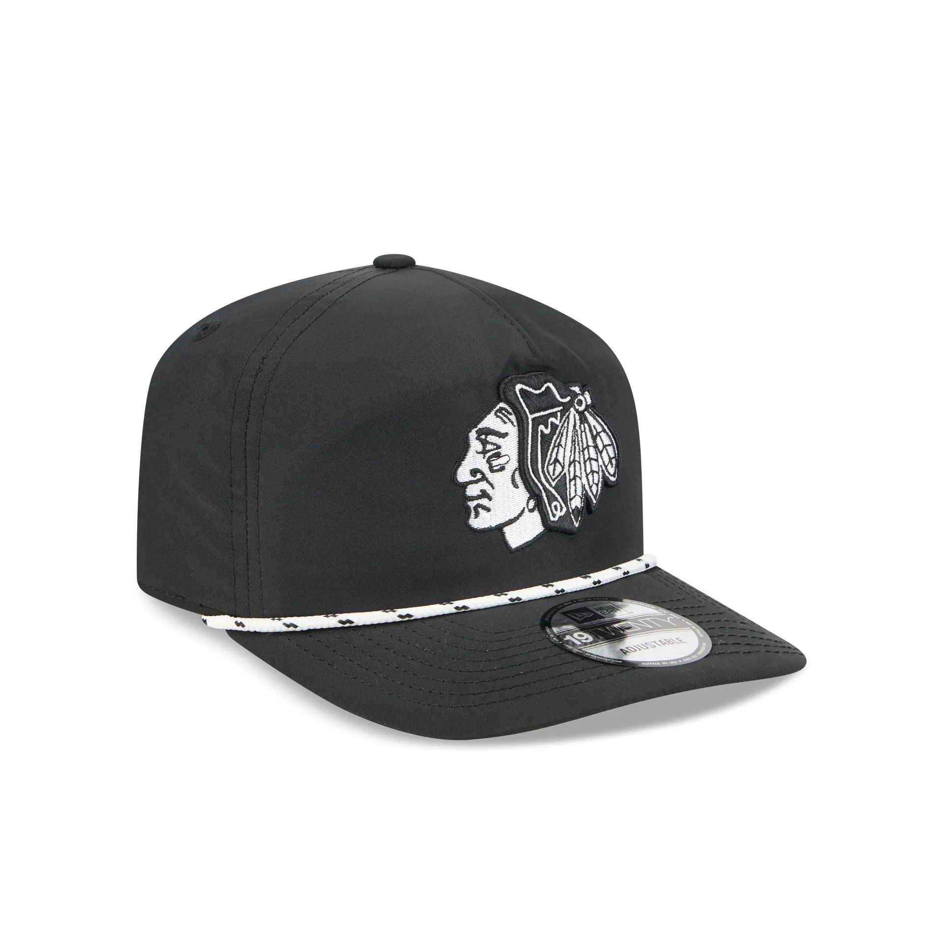 Chicago Blackhawks Black and White Rope 19TWENTY Snapback Hat sold by New Era product image thumbnail 3